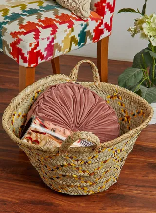 African Storage Organizer Basket with Handle