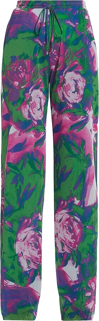 WNDRLUST Dev Floral Tulle Straight-Leg Pants