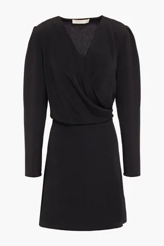 Nehila wrap-effect cloqué mini dress