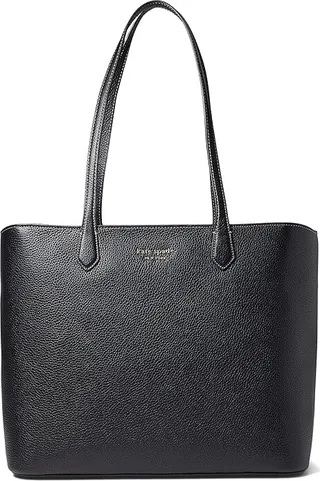 Kate Spade New York Veronica Pebbled Leather Large Tote (Black) Handbags