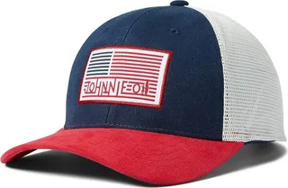 johnnie-O Surfer Flag Trucker Hat (Twilight) Caps