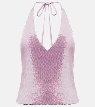 Sequined halterneck top