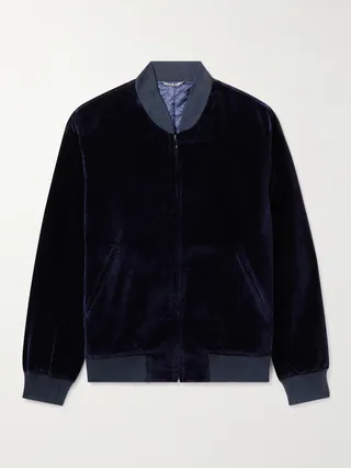 Cotton-Velvet Bomber Jacket