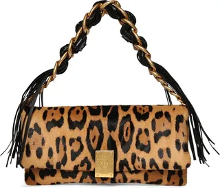 1945 Leopard Print Ponyskin Shoulder Bag