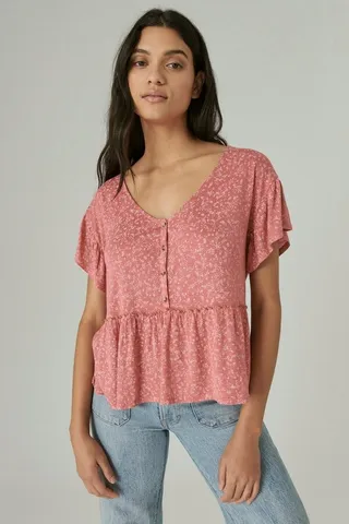 Short Sleeve Button Top