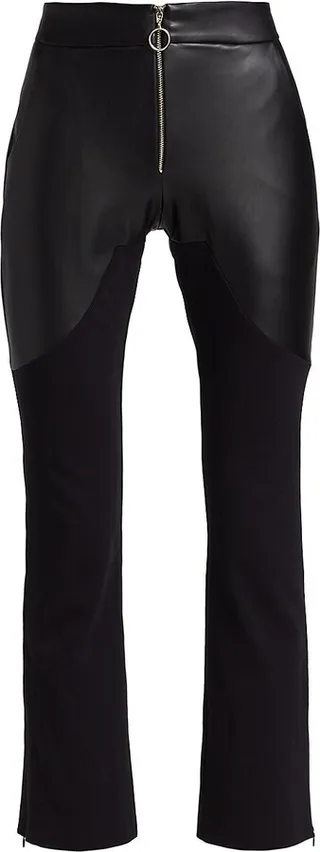Body Lines Vegan Leather Trousers