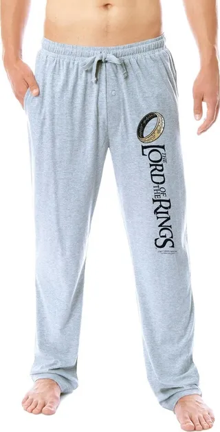 The Lord of the Rings Men's Great Ring of Power Lounge Pajama Pants (X-Large) Grey