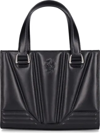 Mini smooth leather tote bag