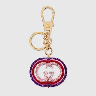 Interlocking G glitter keychain