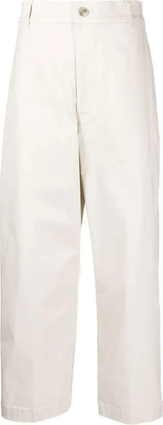Straight-Leg Cropped Trousers