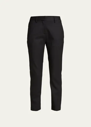 Skinny-Leg Ankle Wool Pants