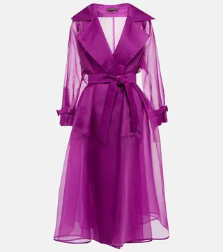 Rauche silk organza trench coat