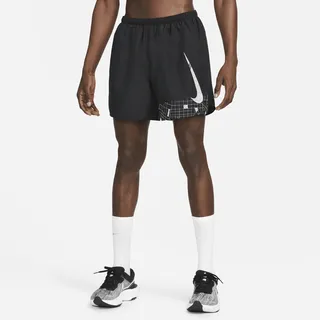 Nike Men's Dri-FIT Run Division Challenger 5" Brief-Lined Running Shorts in Black