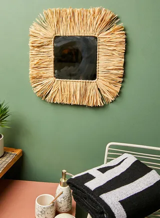 Handmade Fringe Square Mirror