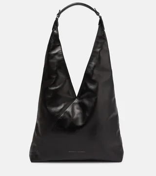 Embellished leather shoulder bag