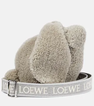 Bunny Small shearling shoulder bag