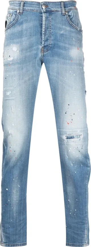 Paint-Splatter Detail Jeans