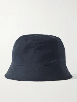 Reversible Logo-Embroidered Cotton Bucket Hat