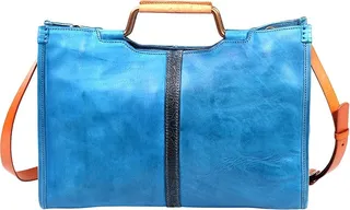 Old Trend Genuine Leather Camden Tote Bag (Turquoise) Handbags