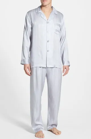 Herringbone Stripe Silk Pajamas