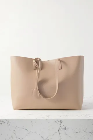 SAINT LAURENT - East West Large Leather Tote - Neutrals