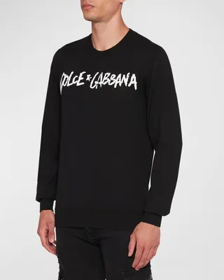 Men's Fine Wool Embroidered Logo Sweater