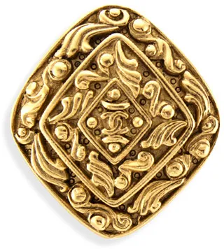 Vintage Intricate Motif Rhombus Brooch