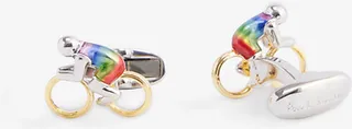 Mens Cyclist Stripe Bicycle-design Copper and Zinc cufflinks