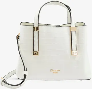 Womens White-croc Dinkydorrie Faux-leather Tote bag