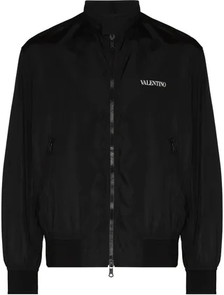 Logo-Print Zip-Up Bomber Jacket