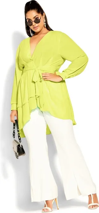 CITY CHIC| Women's Plus Size Shibara Top - citrus - 20W