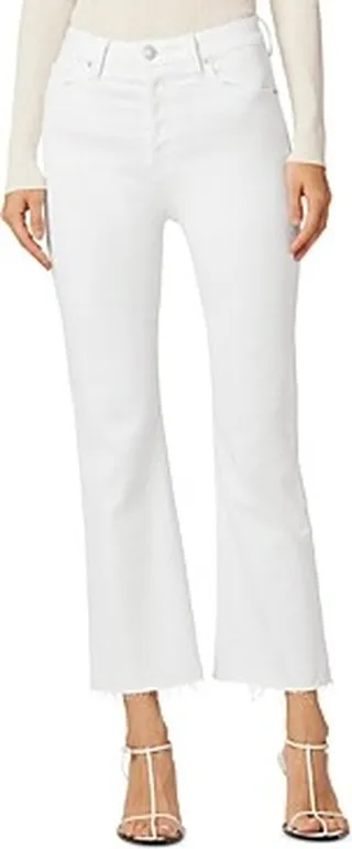 Hudson Faye Ultra High Rise Cropped Bootcut Jeans in White
