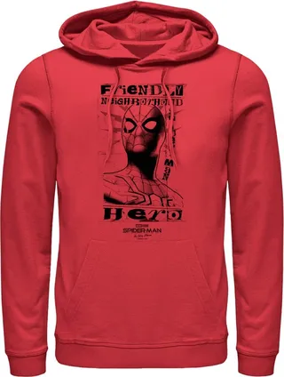 Men's Marvel Spider-Man: No Way Home Friendly Neighborhood Hero Pull Over Hoodie - Red - Small