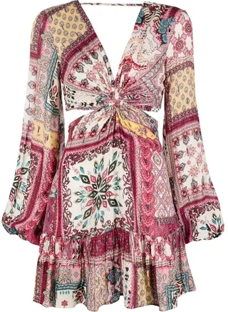 Cut-Out Printed Minidress