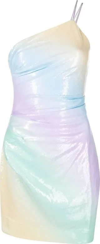 Sequin One-Shoulder Mini Dress