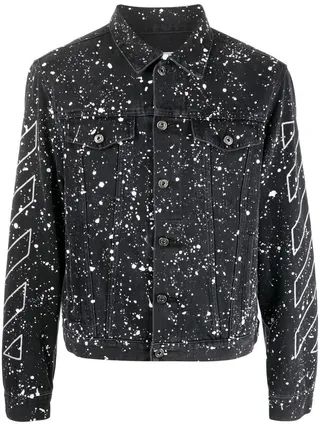 Paint-Splatter Denim Jacket