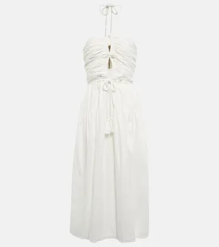 Emmaline halterneck cotton poplin midi dress