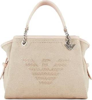 Emporio Armani Charm Nude Pink Canvas Handbag