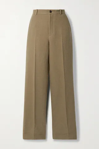 The Row - Gustavo Brushed Wool-blend Straight-leg Pants - Brown