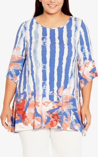 Avenue Plus Size Fresh Start Tunic Top