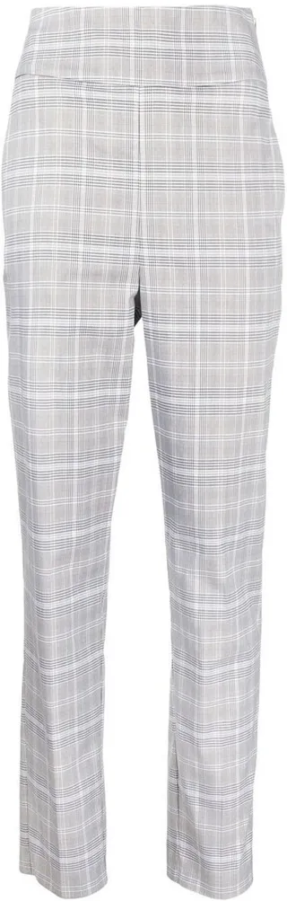 Check-Pattern Straight Trousers