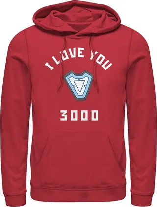 Men's Marvel I Love You 3000 Iron Man Reactor Pull Over Hoodie - Red - Medium