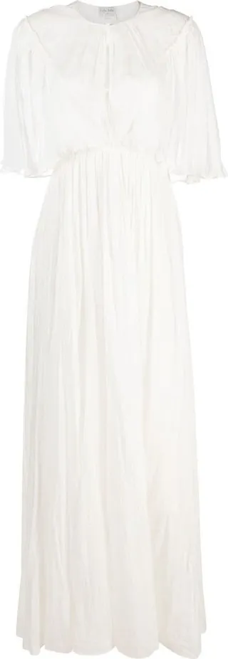 Silk-Blend Floor-Length Dress