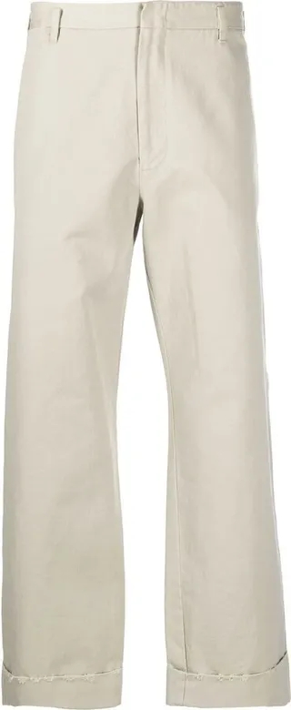 Turn-Up Cuff Straight Leg Trousers