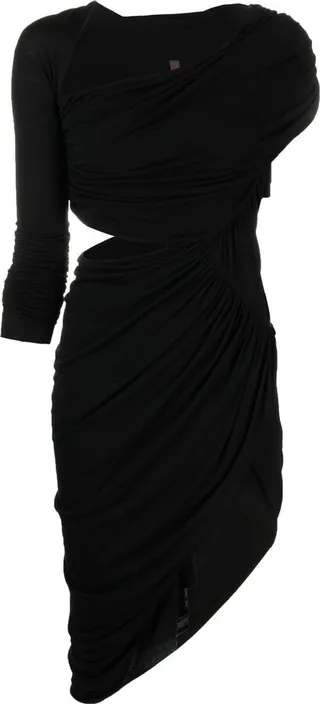 Draped-Design Cut-Out Detail Dress