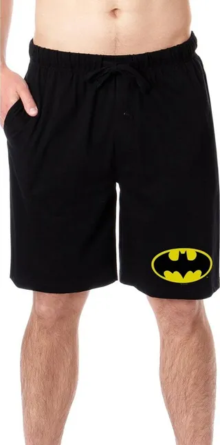 DC Comics Mens' Batman Bat-Symbol Classic Logo Icon Sleep Pajama Shorts (3X) Black