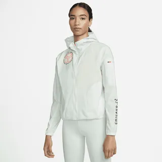 Nike Women's Impossibly Light Hooded Running Jacket in Green