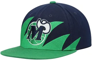 Men's Mitchell & Ness Blue and Green Dallas Mavericks Hardwood Classics Sharktooth Snapback Hat