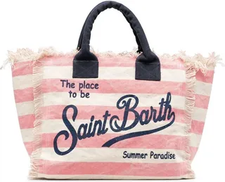 Vanity striped beach bag