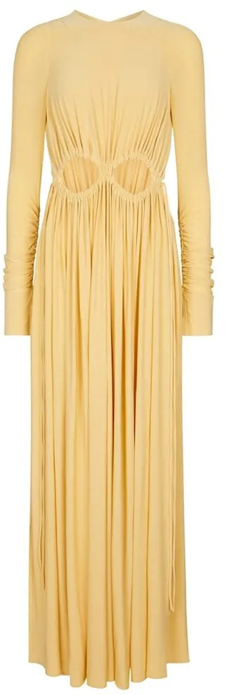 Cutout ruched maxi dress